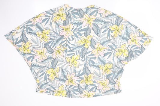 New Look Womens Ivory Floral Jacket Size 10 - Batwing Sleeve