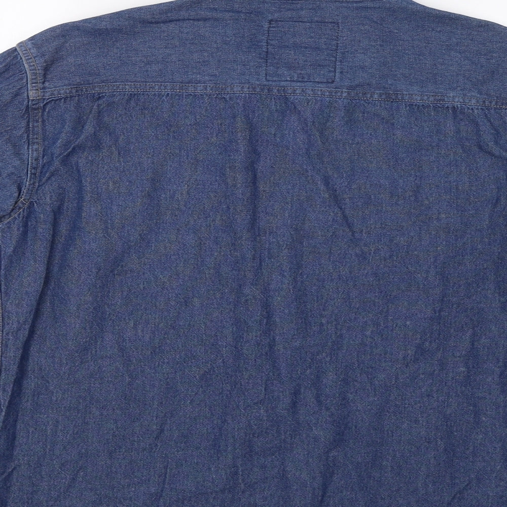 Crafted Mens Blue Button-Up Size M