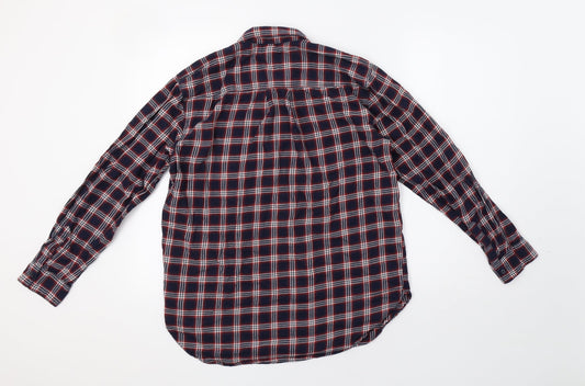 H&M Womens Red Check Basic Button-Up Size 8