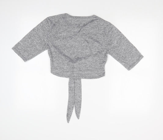 I SAW IT FIRST Womens Grey Basic T-Shirt Size S