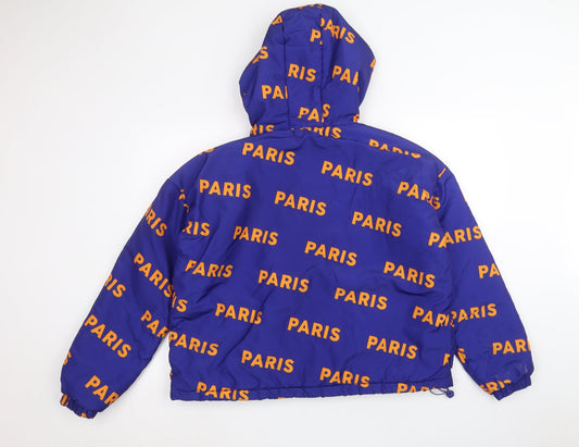 FOREVER 21 Womens Blue Parka Coat Size L
