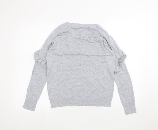 Very Womens Grey Basic T-Shirt Size 10