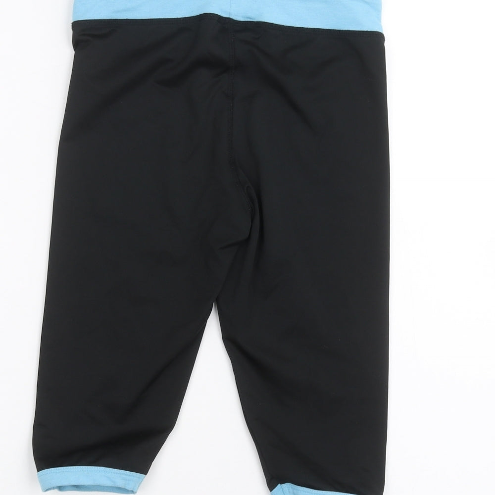 MAN UP Womens Black Cropped Leggings Size S L20 in