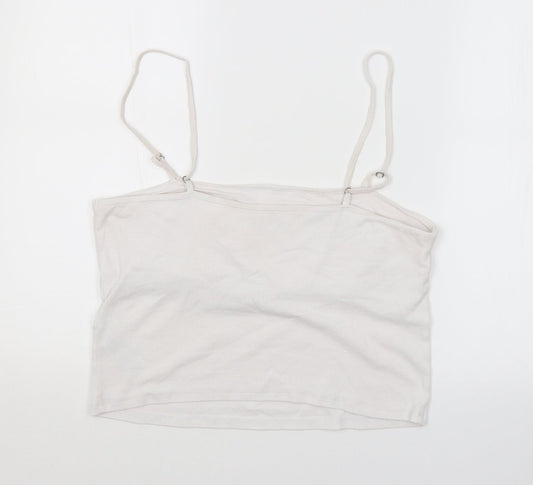 Hollister Womens White Cropped Tank Size XL