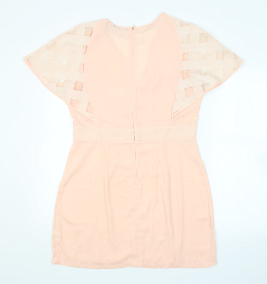 Boohoo Womens Pink Pencil Dress Size 14