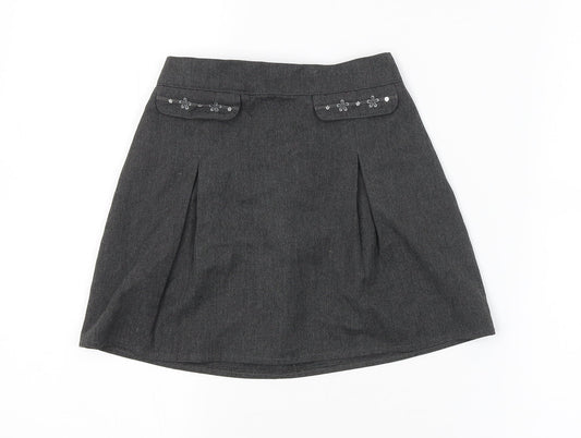 M&S Girls Grey A-Line Skirt Size 5-6 Years