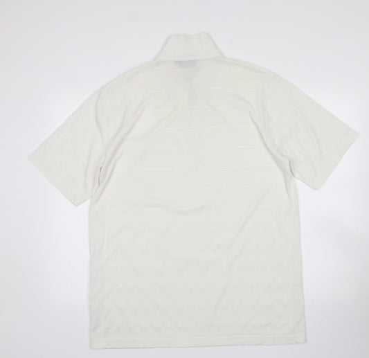 Carabou Womens White Basic Polo Size L