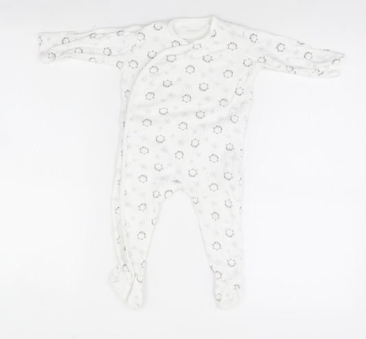Nutmeg Baby White Animal Print Babygrow One-Piece Size 9-12 Months - Penguins