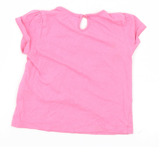 Preworn Boys Pink Basic T-Shirt Size 12-18 Months - Heart