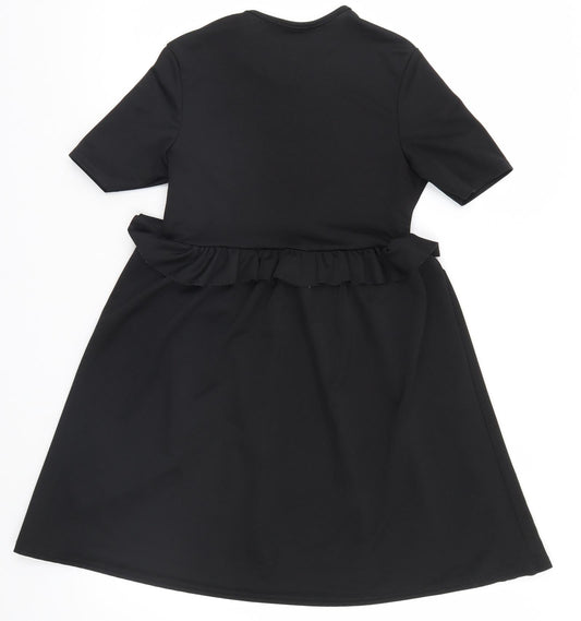 Boohoo Womens Black Basic Blouse Size 10