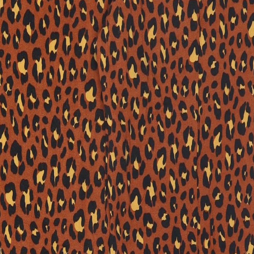 Primark Womens Orange Animal Print Sweatpants Trousers Size 8 L26 in
