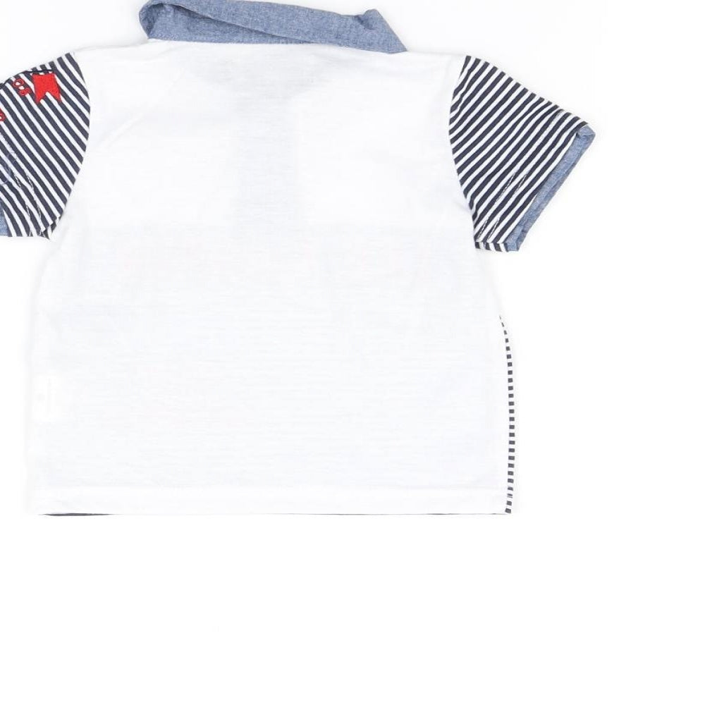 Brand and care label for Lee Cooper Baby White Basic T-Shirt, size 12, Months