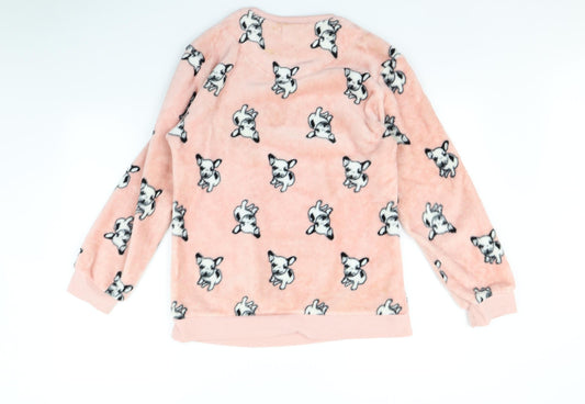 Loungeable Womens Pink Pyjama Top Size L - Pig print