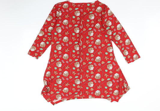 Preworn Womens Red Nightshirt Size M - Christmas