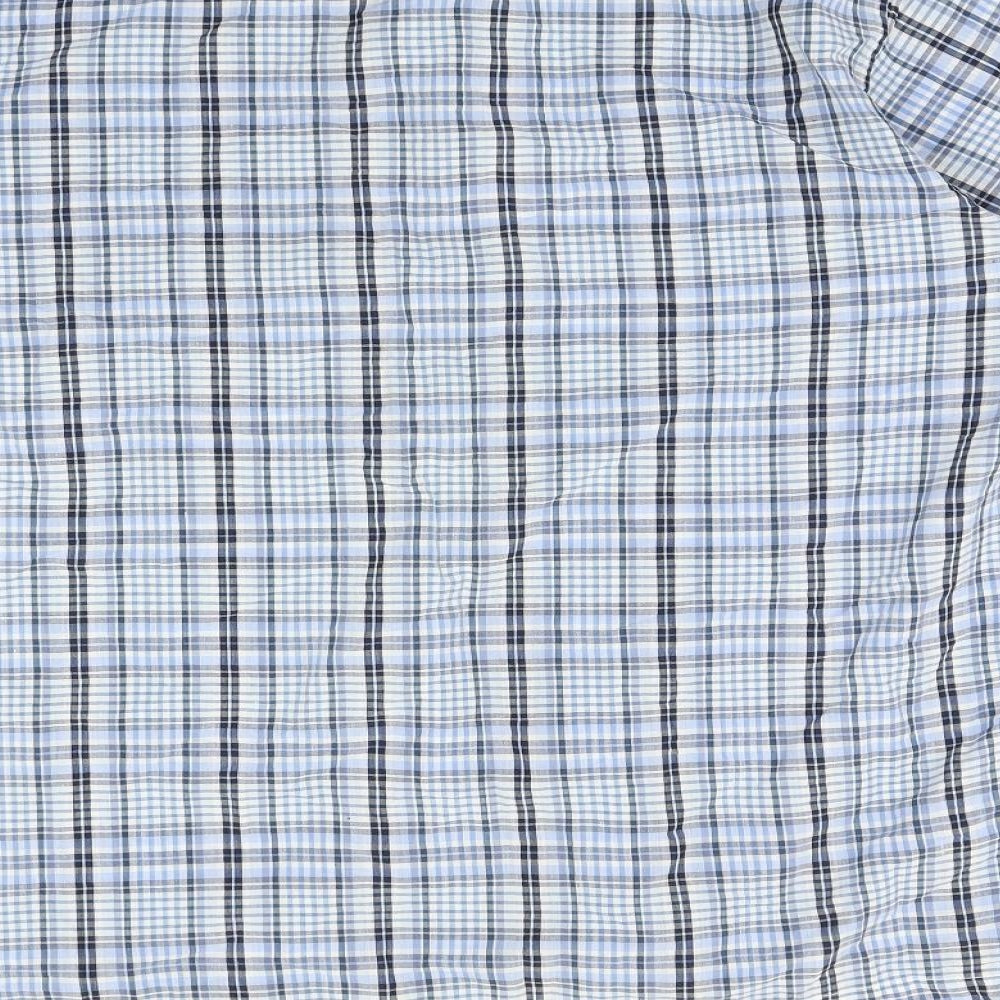 Churns Mens Blue Check Button-Up Size XL
