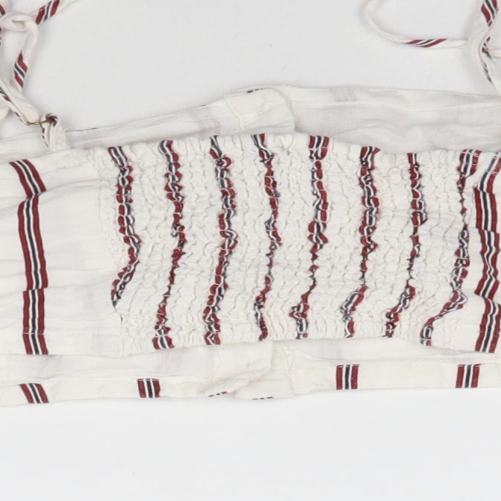 River Island Womens White Striped Camisole Blouse Size 12