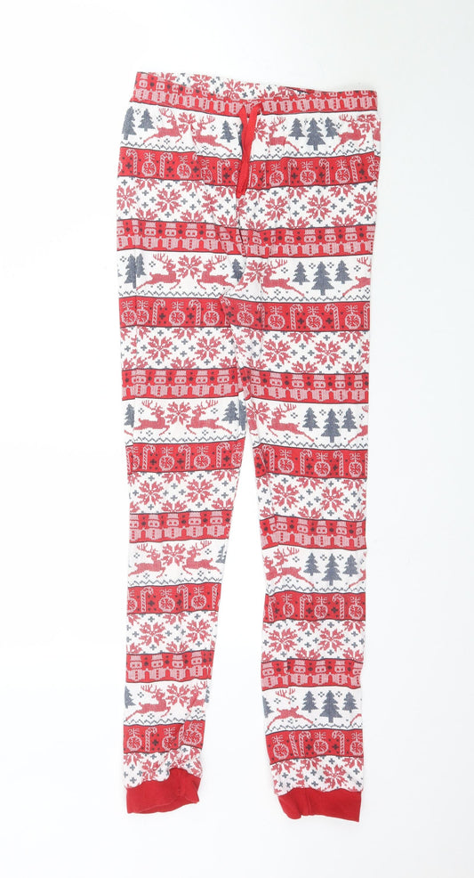Primark Girls Red Fair Isle Pyjama Pants Size 13-14 Years