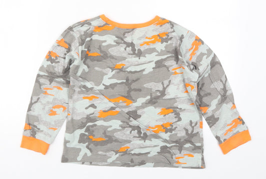 Preworn Boys Orange Camouflage Pyjama Top Size 7-8 Years
