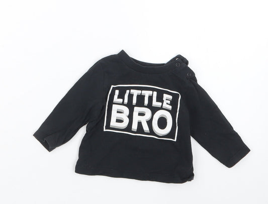 Nutmeg Boys Black Basic T-Shirt Size 0-3 Months