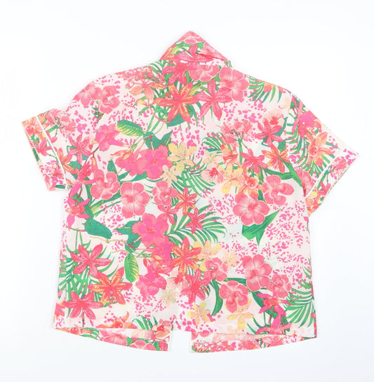 Debenhams Womens Pink Floral Top Pyjama Set Size 6