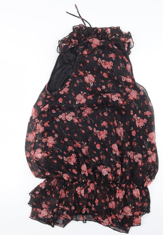 New Look Womens Black Floral Mini Size 10