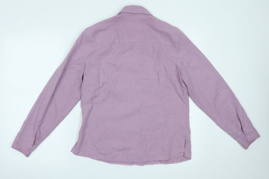 EWM Womens Purple Basic Button-Up Size 12