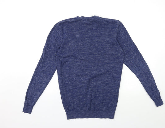 George Mens Blue Knit Pullover Jumper Size S