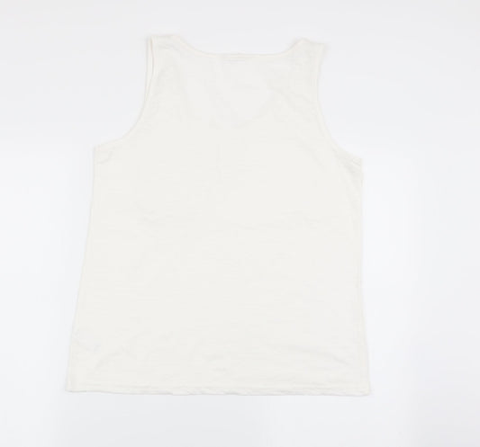 Asda George Womens White Solid Top Pyjama Top Size 12