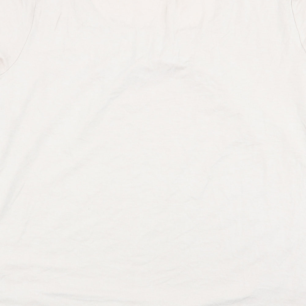 Preworn Womens Beige Basic T-Shirt Size 14