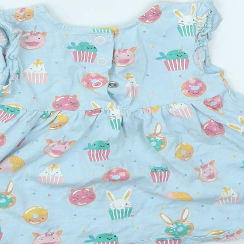 Blue Zoo Girls Blue Animal Print Fit & Flare Size 3-6 Months