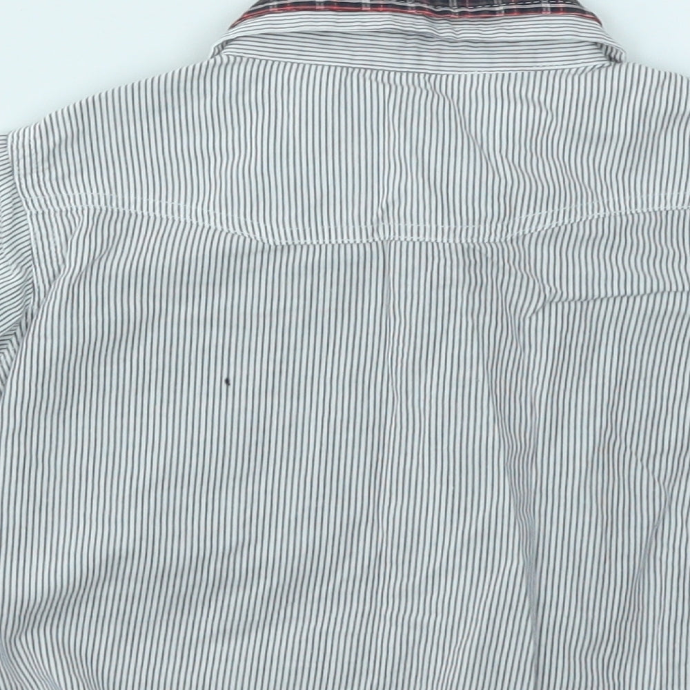 George Boys Grey Striped Basic Button-Up Size 9-12 Months