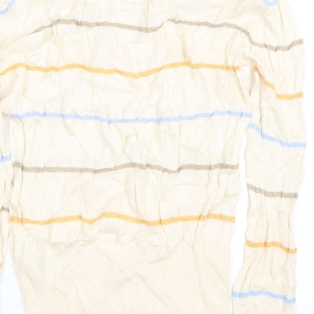 M&S Womens Beige Striped Pullover Jumper Size S
