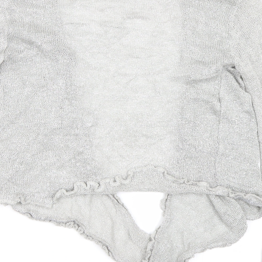 Alexandra Womens Silver Cardigan Jumper Size L