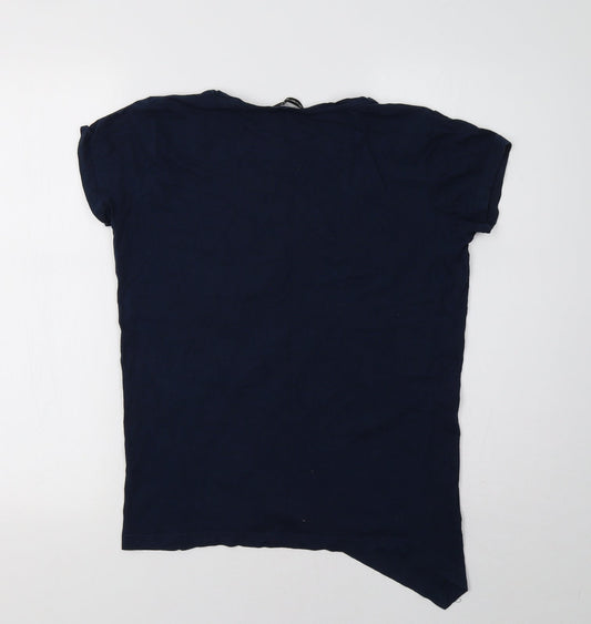 Diverse Womens Blue Basic T-Shirt Size S
