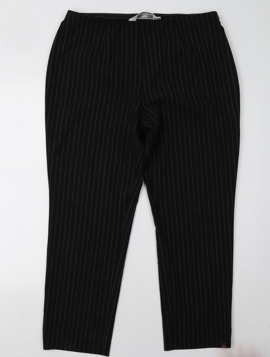 Marks and Spencer Womens Brown Striped Trousers Size 10 L28 in