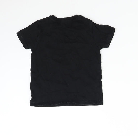Fair Wear Boys Black Basic T-Shirt Size 4 Years