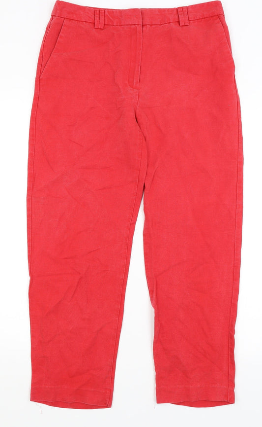 M&S Womens Red Trousers Size 10 L26.5 in
