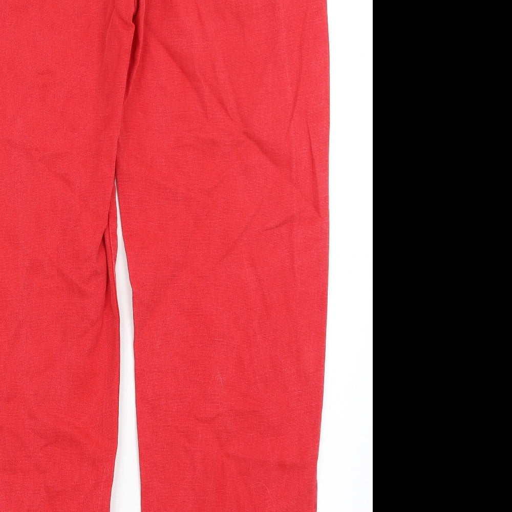 M&S Womens Red Trousers Size 10 L26.5 in