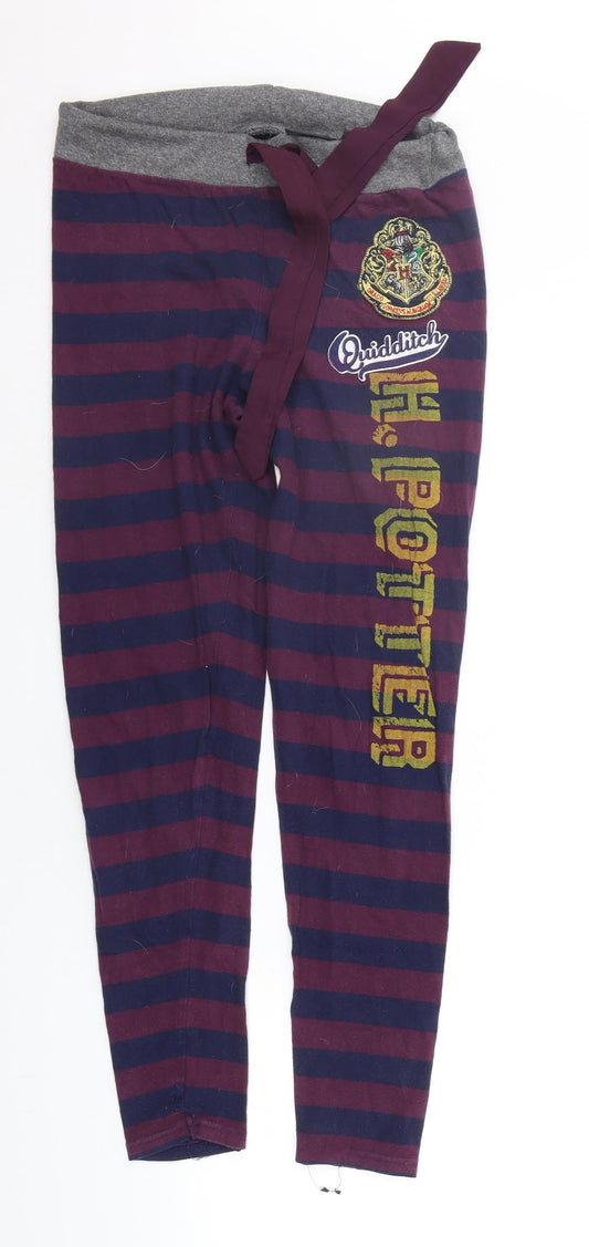 LOVE TO LOUNGE Girls Purple Striped Top Pyjama Pants Size XS