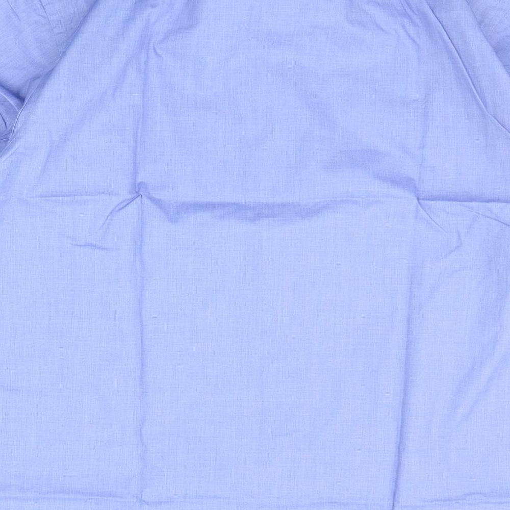 SAVATINI Mens Blue Button-Up Size 15.5