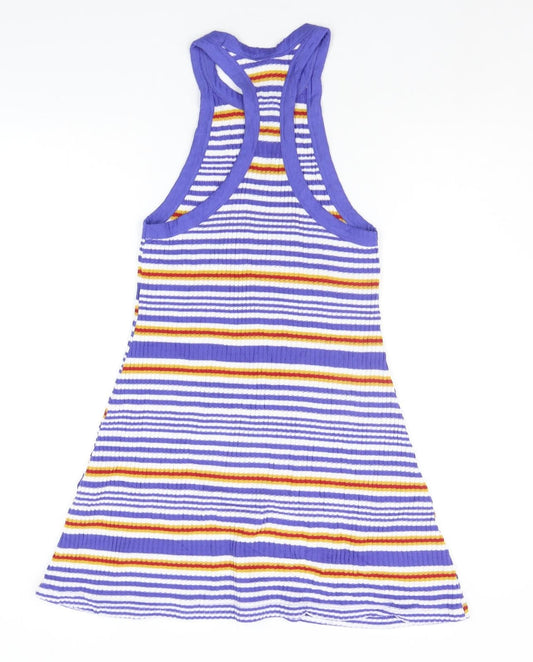 Cooperative Womens Blue Striped A-Line Size M