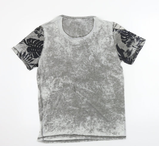 Rusty Neal Womens Grey Houndstooth Basic T-Shirt Size M