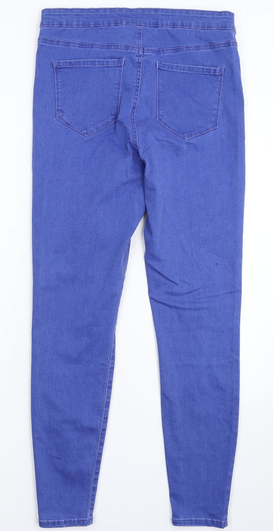 Denim & Co. Womens Blue Denim Jegging Jeans Size 12 L28 in