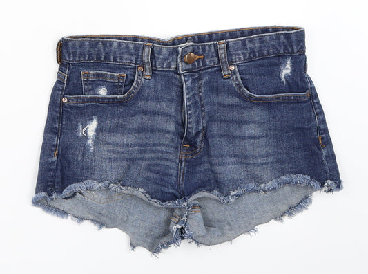 H&M Womens Blue Hot Pants Shorts Size 36
