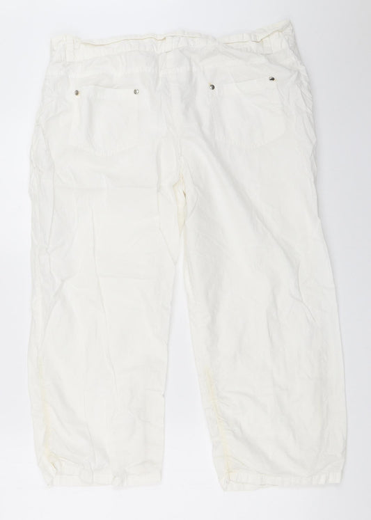 Preworn Womens White Cropped Trousers Size 36 in L21.5 in