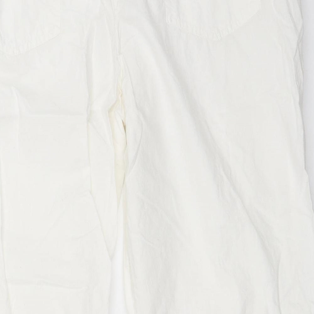Preworn Womens White Cropped Trousers Size 36 in L21.5 in