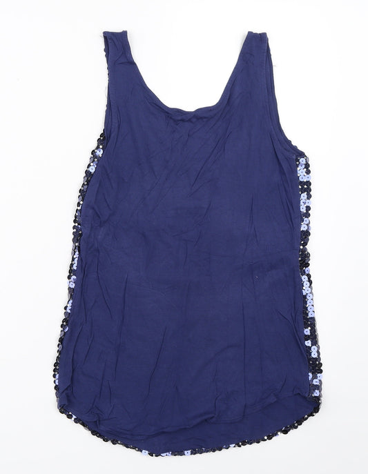 Oasis Womens Blue Basic Blouse Size S