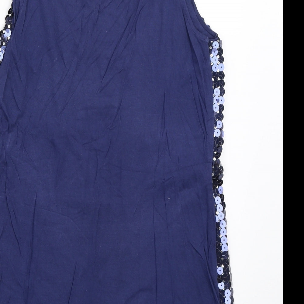 Oasis Womens Blue Basic Blouse Size S