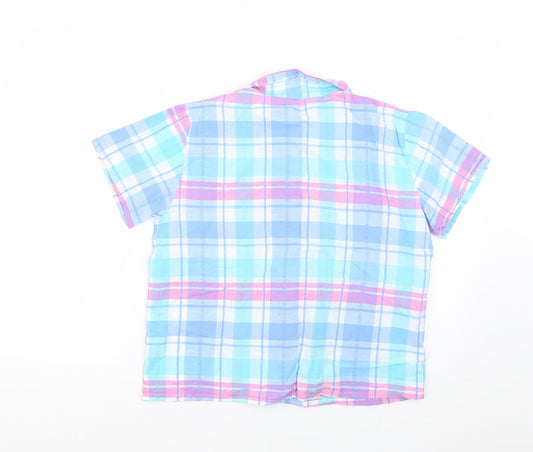 Dunnes Stores Womens Multicoloured Check Top Pyjama Top Size 8