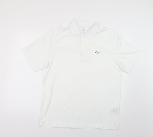 attack life Mens White Polo Size L